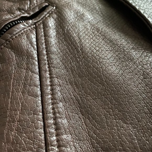 Guess Brown Snakeskin Faux Leather Jacket - Picture 2 of 8